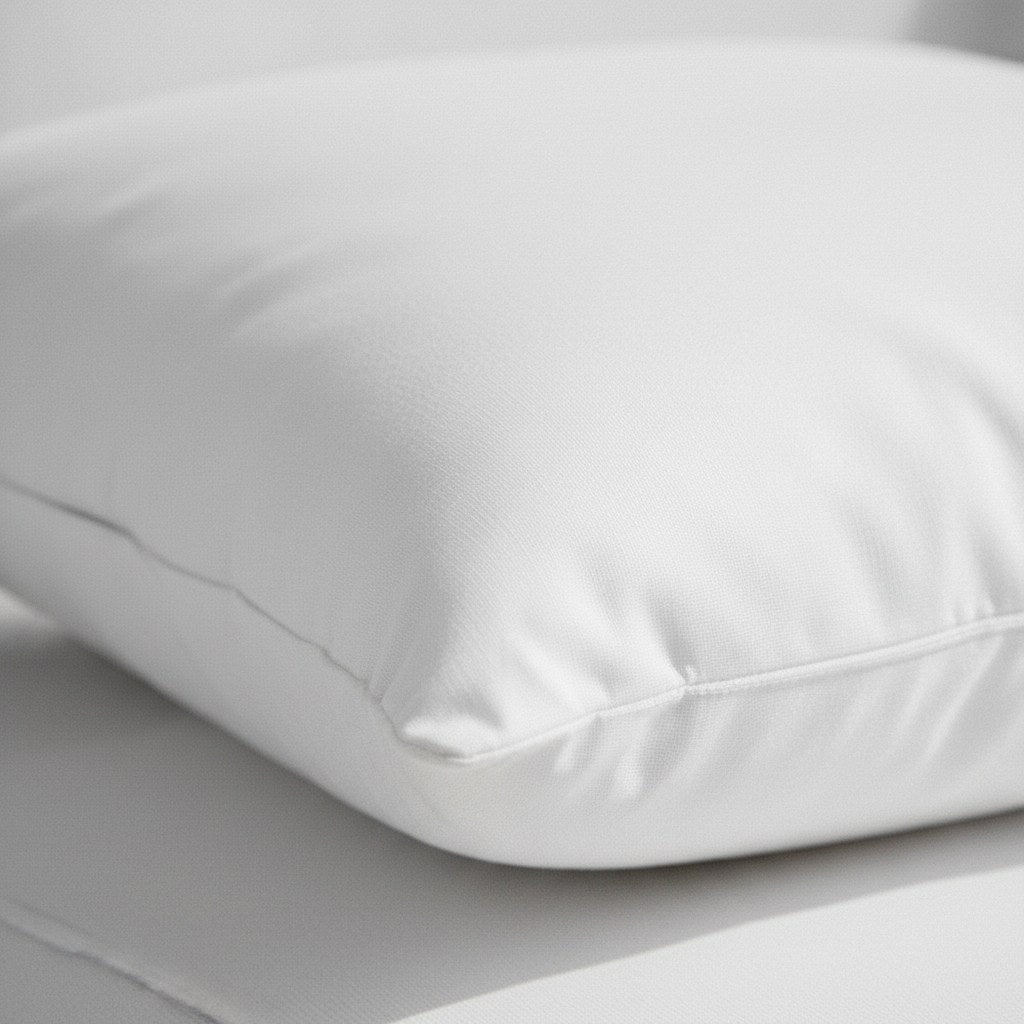 Détail du coton et du garnissage moelleux du coussin 50 x 50 cm