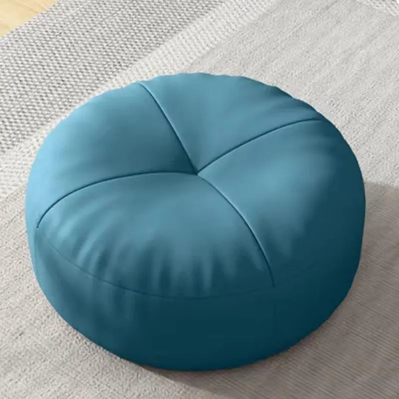 Coussin de sol en cuir Bleu Mon-coussin.fr