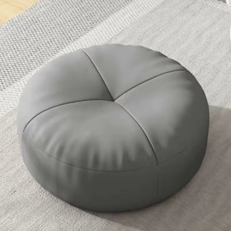 Coussin de sol en cuir Gris Mon-coussin.fr