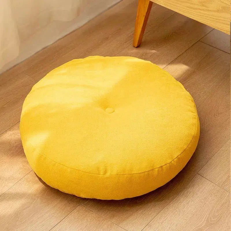 Coussin de sol style futon japonais jaune