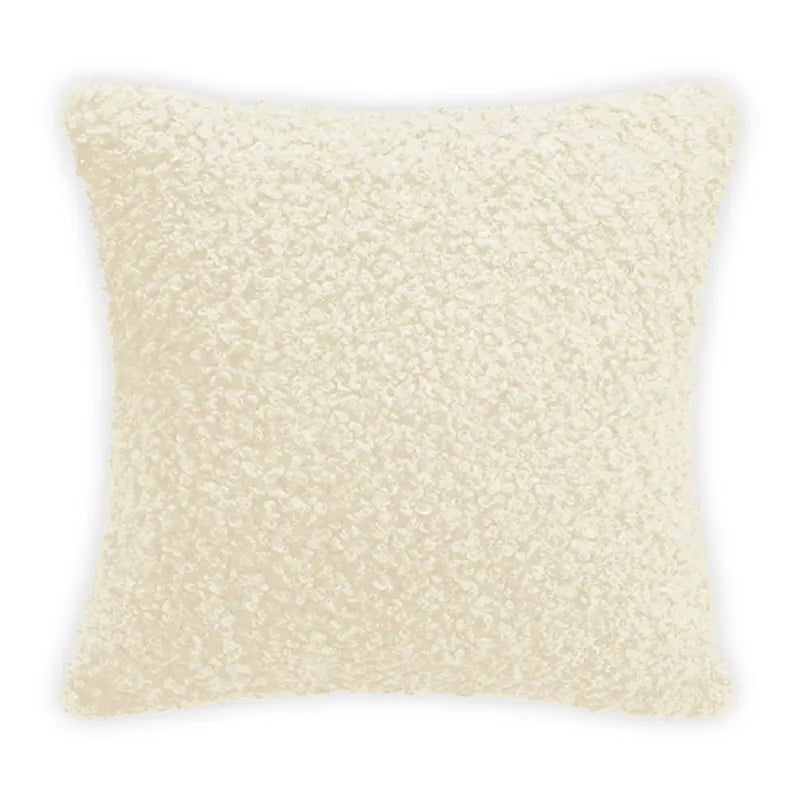 Coussin en laine moutonnée Crème Mon-coussin.fr