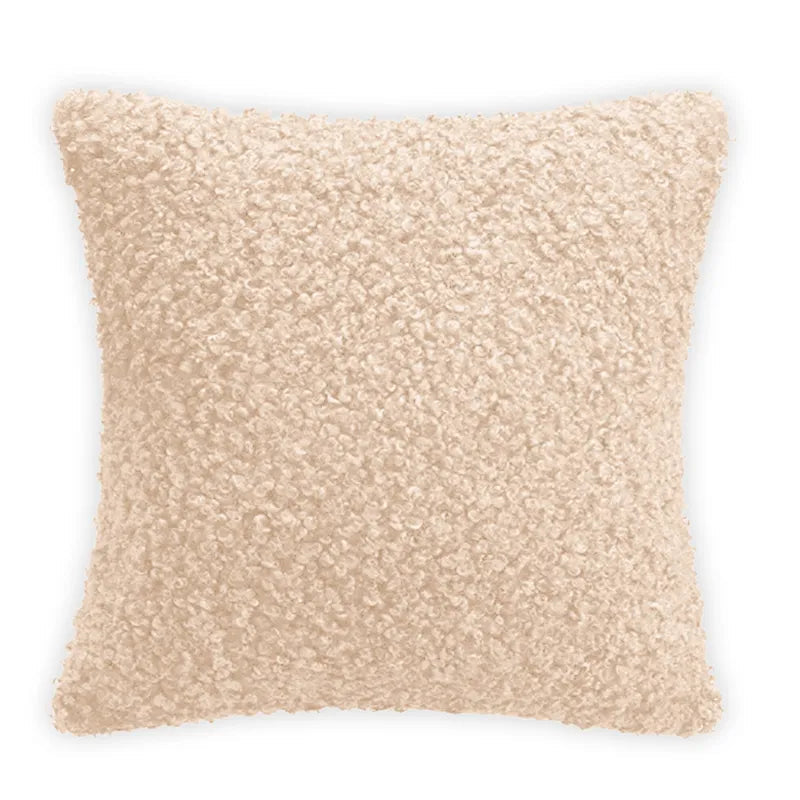 Coussin en laine moutonnée Marron Mon-coussin.fr