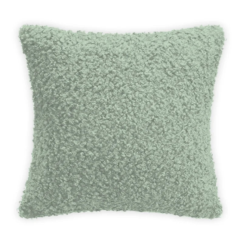 Coussin en laine moutonnée Vert Mon-coussin.fr