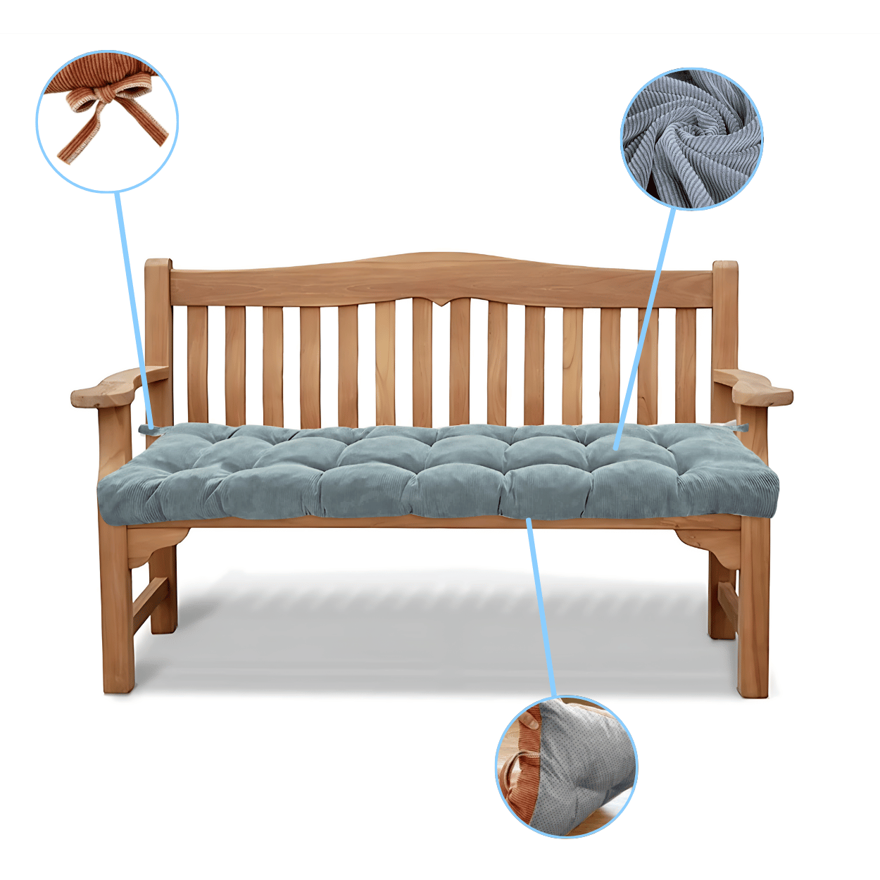 Coussin pour banc sur mesure Gris