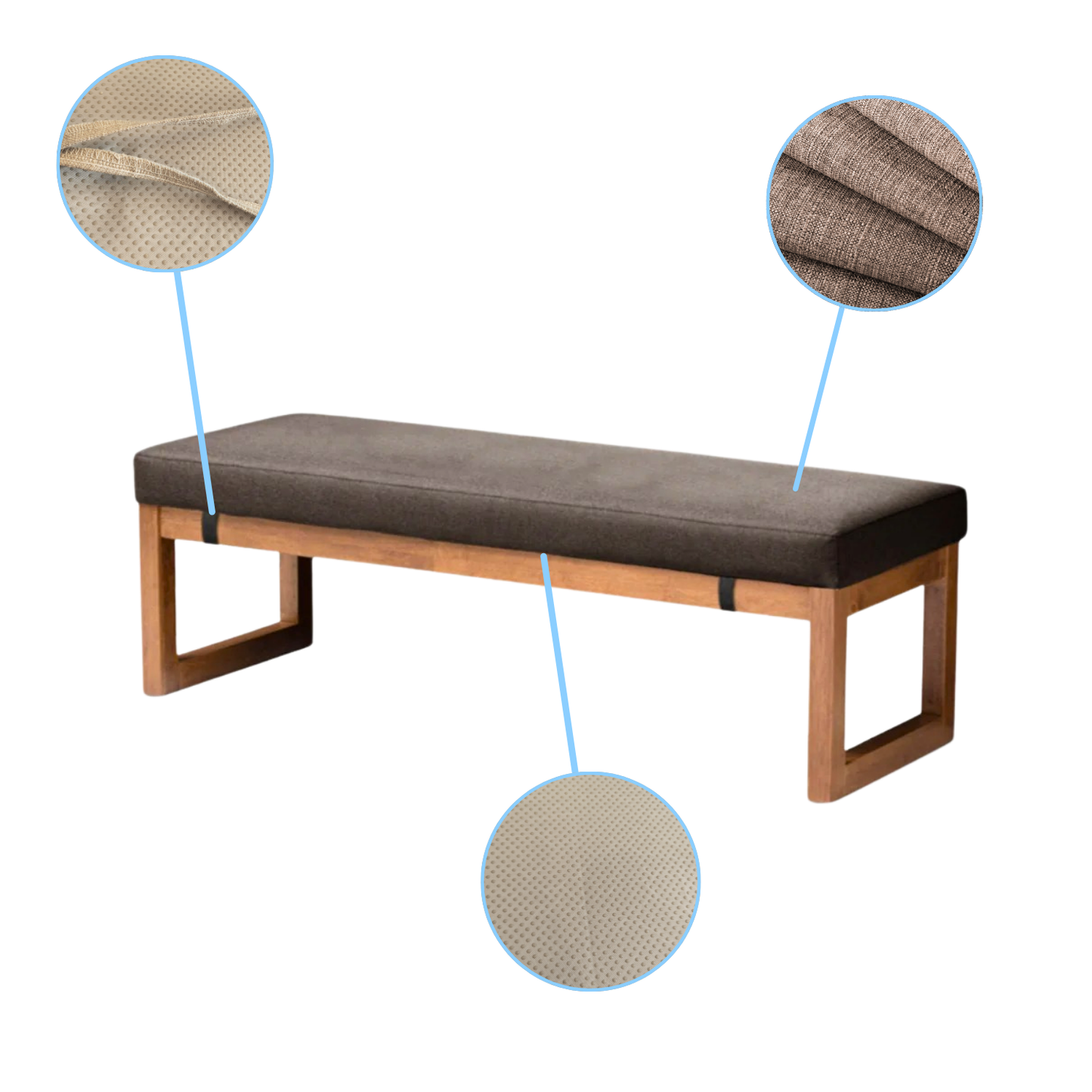 Coussin pour banquette d'extérieur Marron 75X40 Mon-coussin.fr