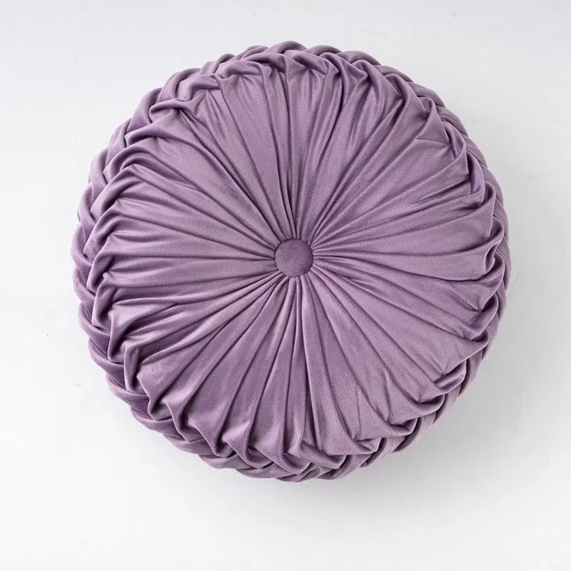 Coussin rond décoratif en velours pour canapé Lila