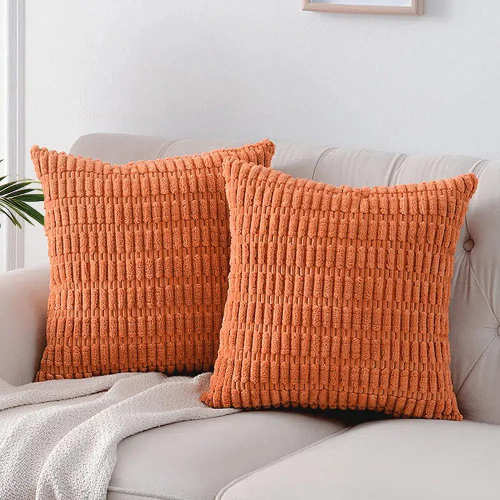 Housse de coussin en velours côtelé Orange