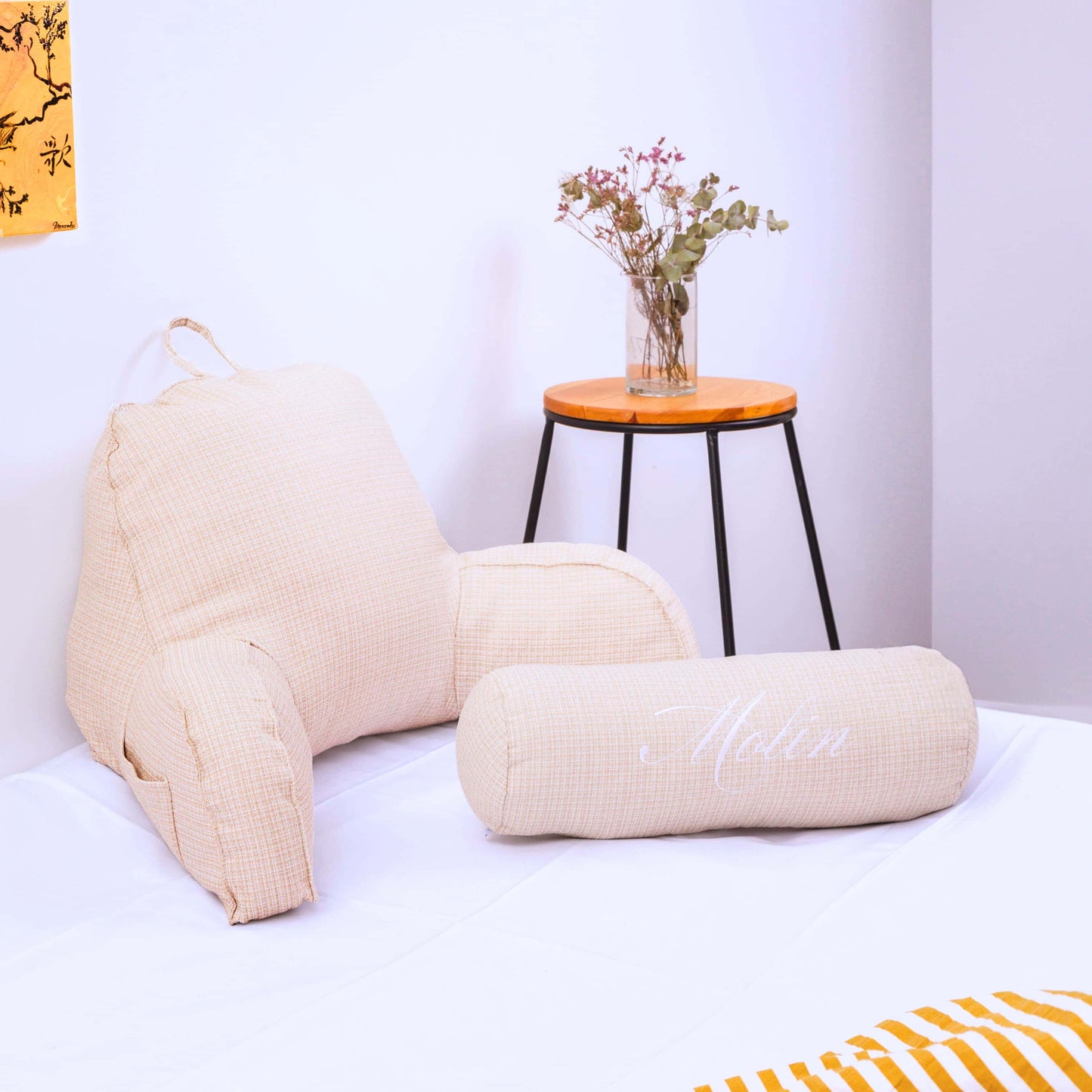Coussin de lecture Molin avec accoudoirs ivoire