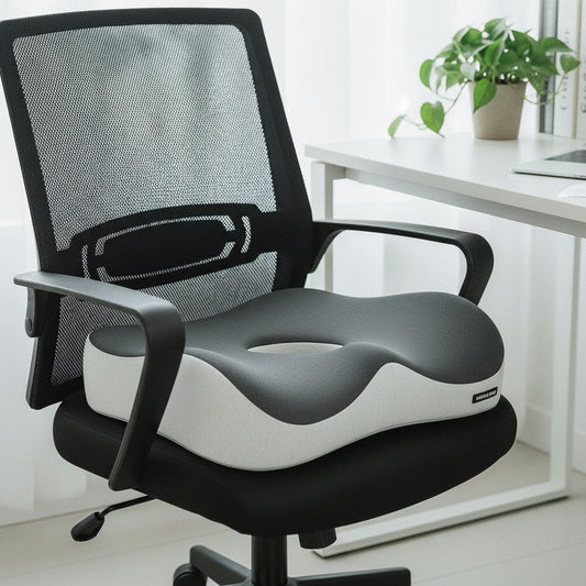 Coussin d'assise ergonomique en mousse à mémoire de forme sur une chaise de bureau