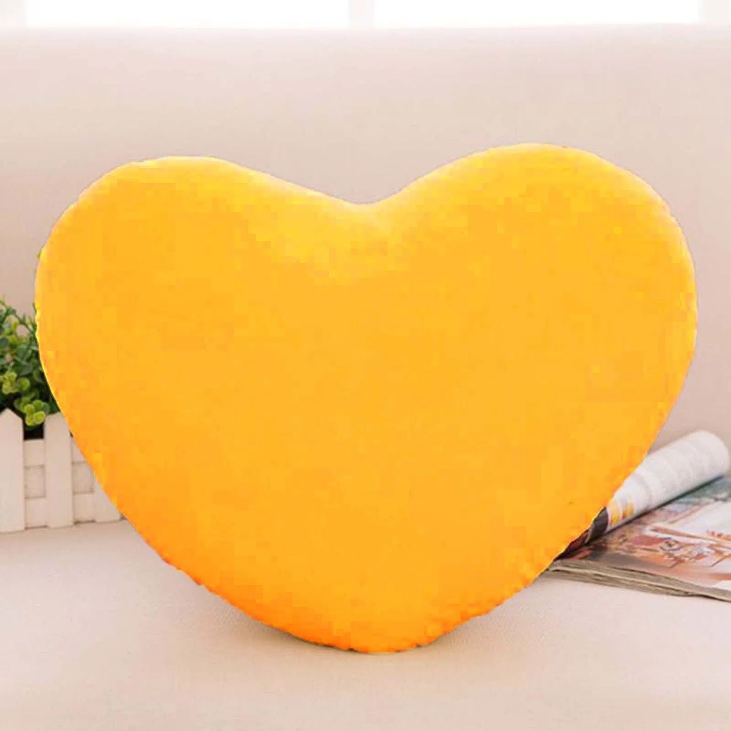 Coussin coeur - Coussin doux et moelleux Jaune 20cm