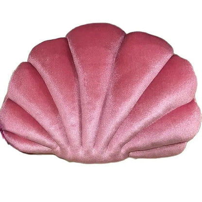 Coussin coquillage en velours, coloris vieux rose