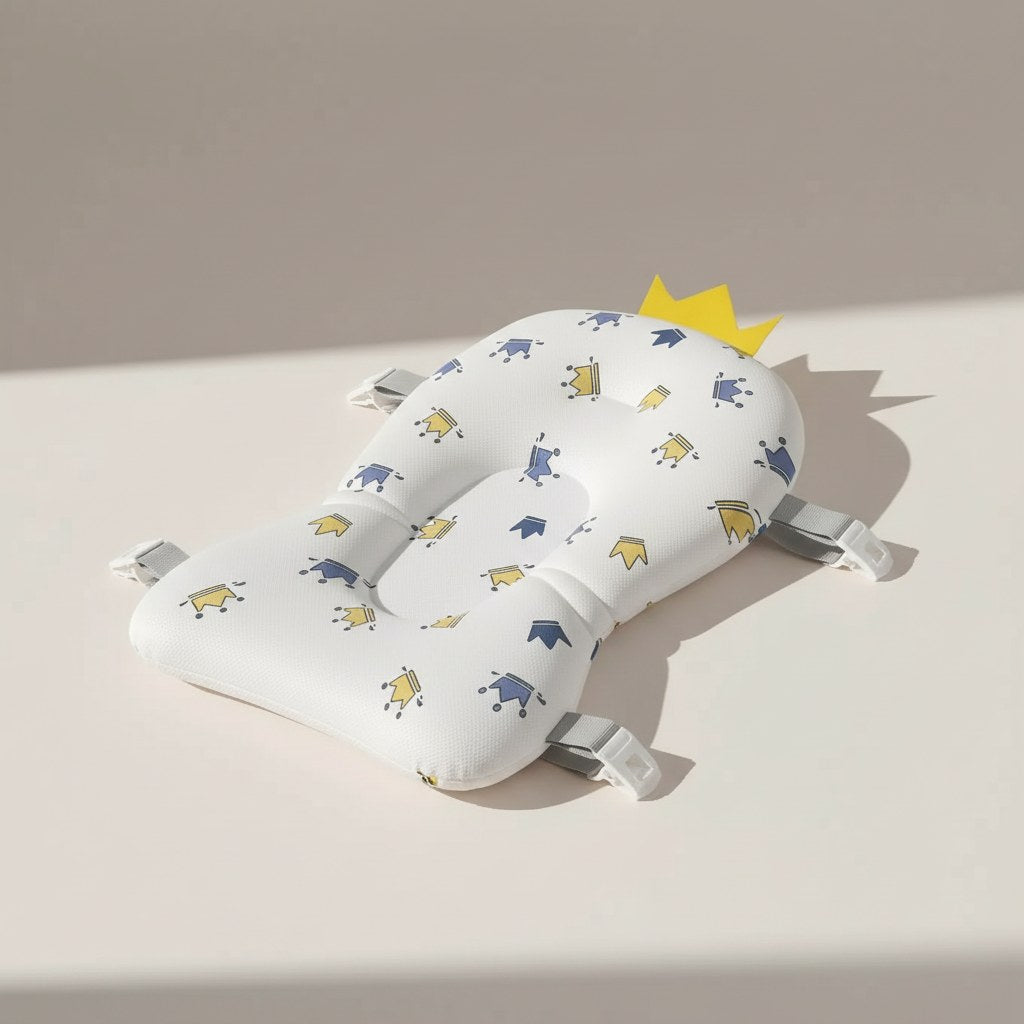 Coussin de baignoire pour bébé motif couronnes, avec ses sangles