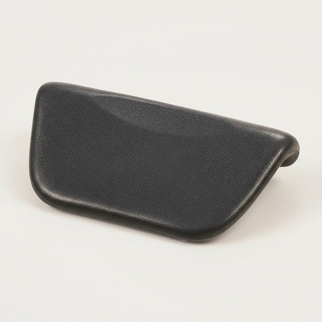 Coussin de bain pour baignoire en PU noir, forme galbée
