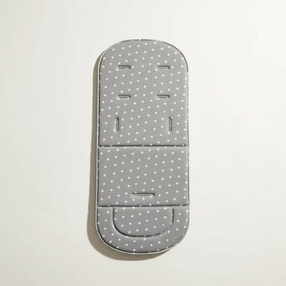 Coussin de poussette pour bébé gris à étoiles, à plat