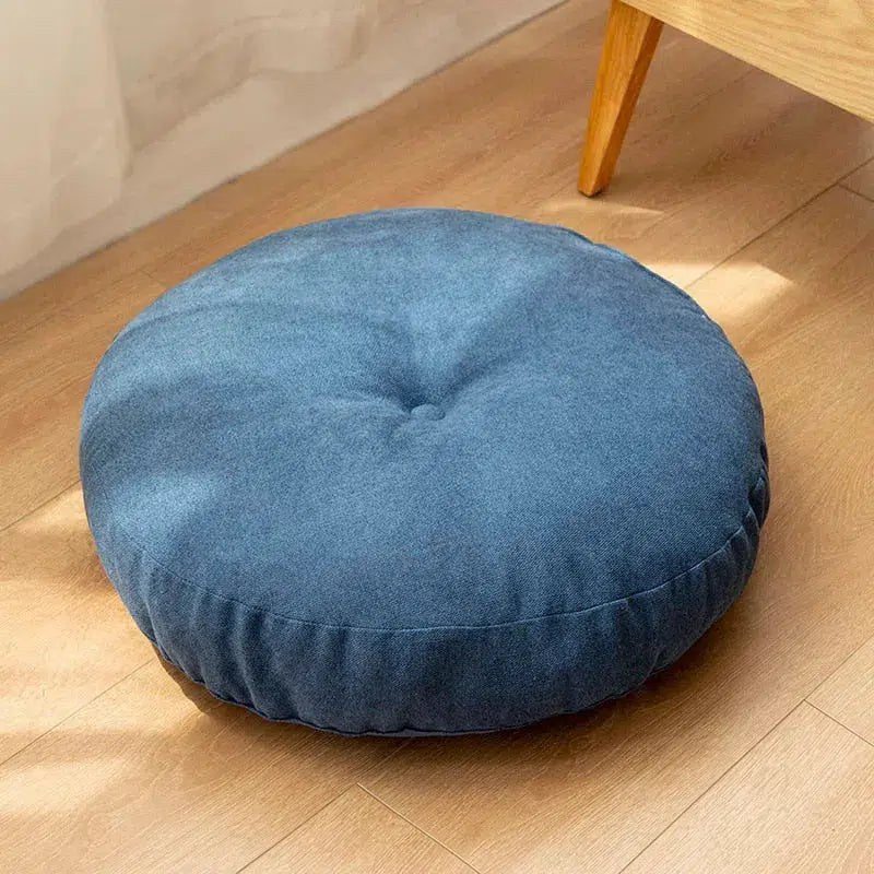 Coussin de sol style futon japonais bleu