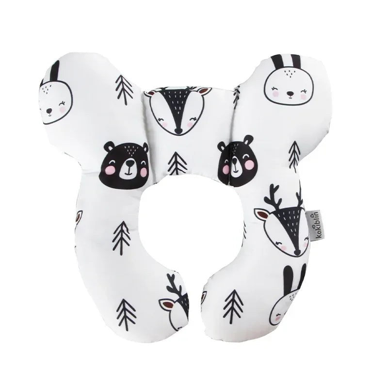 Coussin de voyage enfant en U, motif oursons
