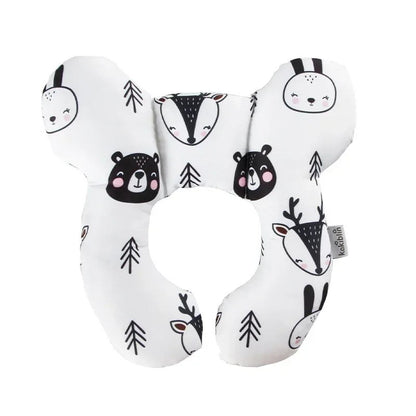Coussin de voyage enfant en U, motif oursons