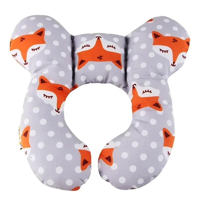 Coussin de voyage enfant en U, motif renard