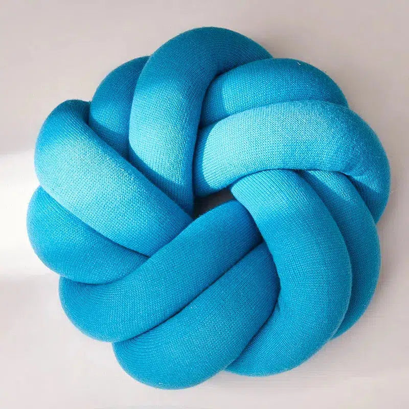 Coussin décoratif boule de nœud Bleu 