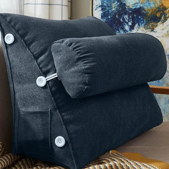 Coussin de dossier triangulaire avec appui-nuque, coloris anthracite