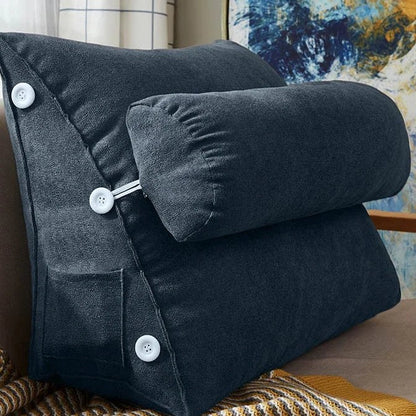 Coussin de dossier triangulaire avec appui-nuque, coloris anthracite