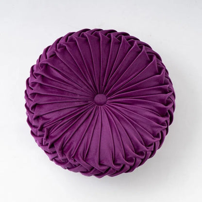 Coussin rond décoratif en velours pour canapé Pourpre 