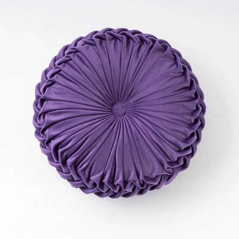 Coussin rond décoratif en velours pour canapé Violet 