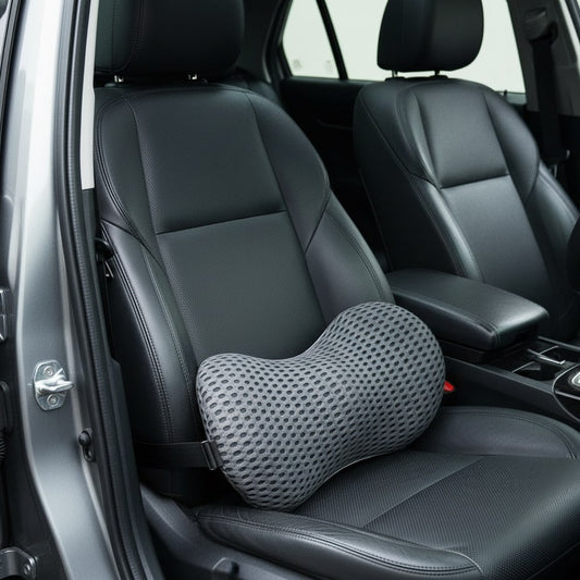 Coussin de soutien lombaire fixé au dossier du siège conducteur d'une voiture