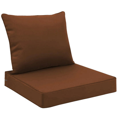 Coussins de salon de jardin assise et dossier café