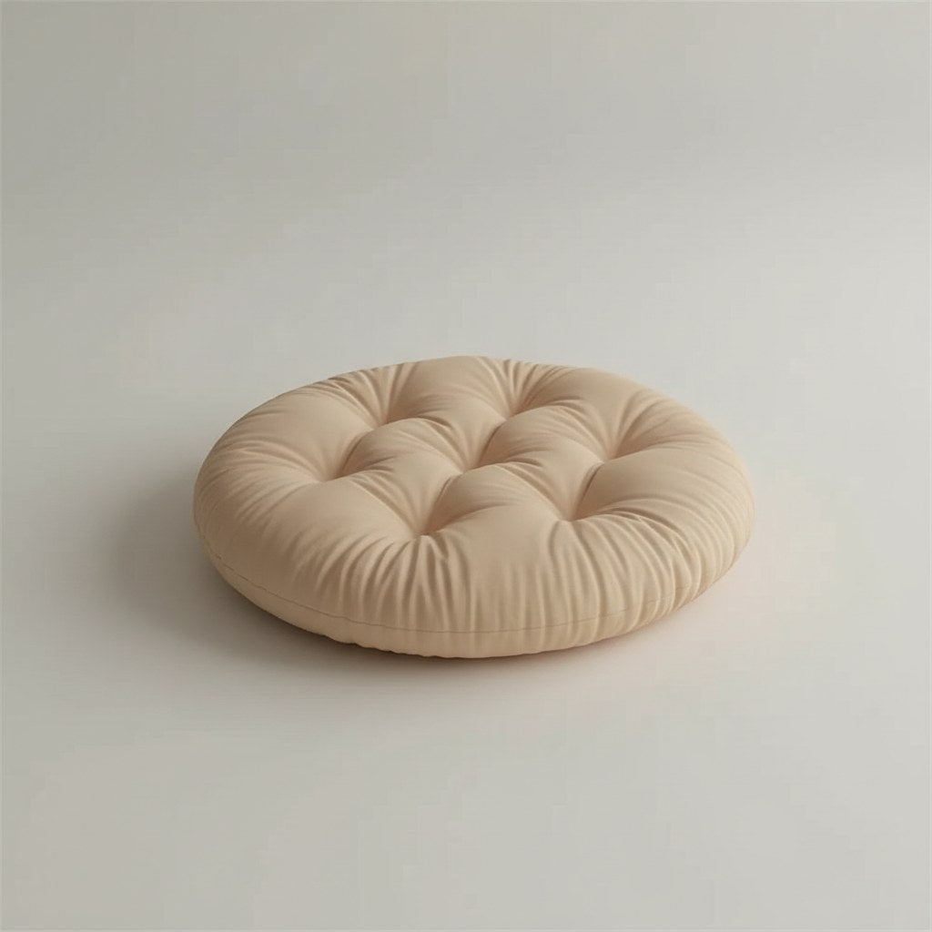 Galette de chaise ronde capitonnée de 40 cm, coloris sable