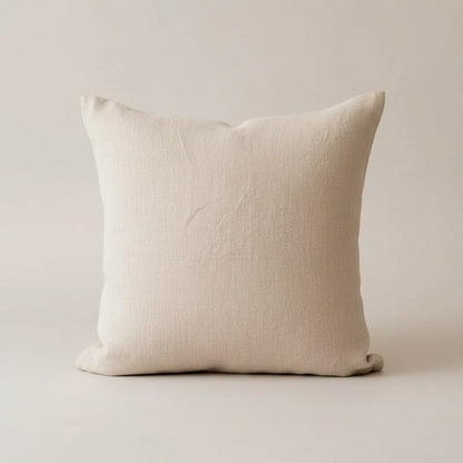 Housse de coussin 100 % lin couleur naturel, 45 x 45 cm