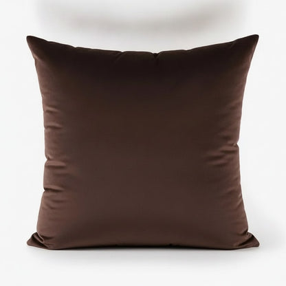 Grand coussin carré 60 x 60 cm en velours chocolat, vue de face