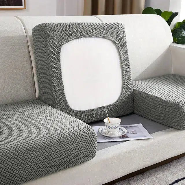 Housse pour coussin de canapé gris clair