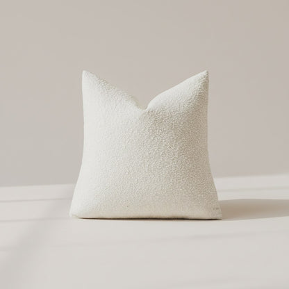 Housse de coussin bouclette blanche, 45 x 45 cm