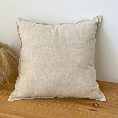 Housse de coussin décoratif 66 x 66 cm aspect toile lavée, coloris naturel