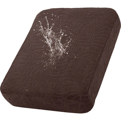 Housse extensible pour coussin de salon de jardin café, jacquard à motif de feuilles