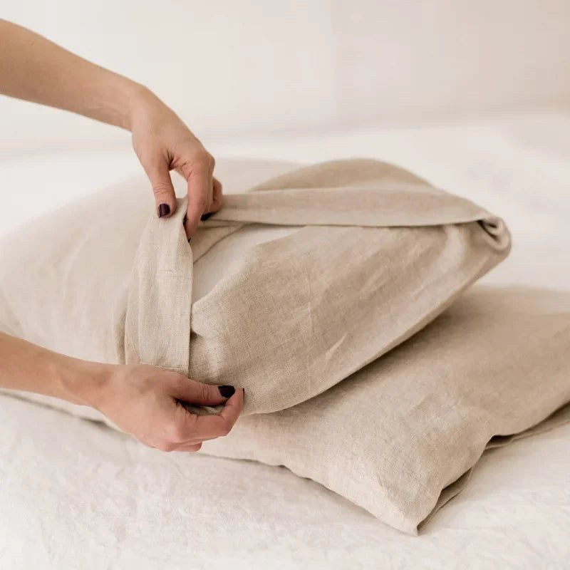 Housse de coussin 100 % lin naturel