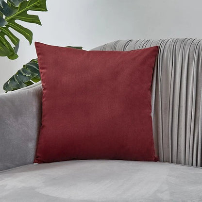 Housse de coussin 40 x 40 cm en velours bordeaux