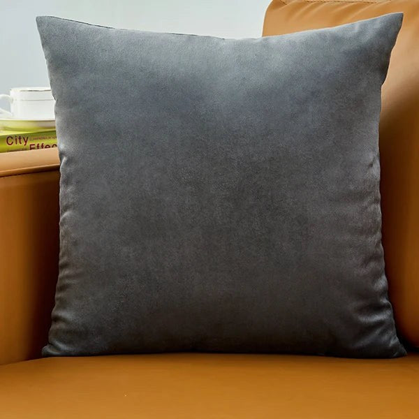 Housse de coussin 40 x 40 cm en velours gris anthracite