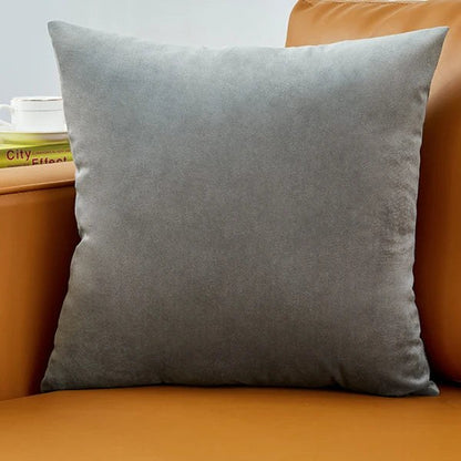 Housse de coussin 40 x 40 cm en velours gris