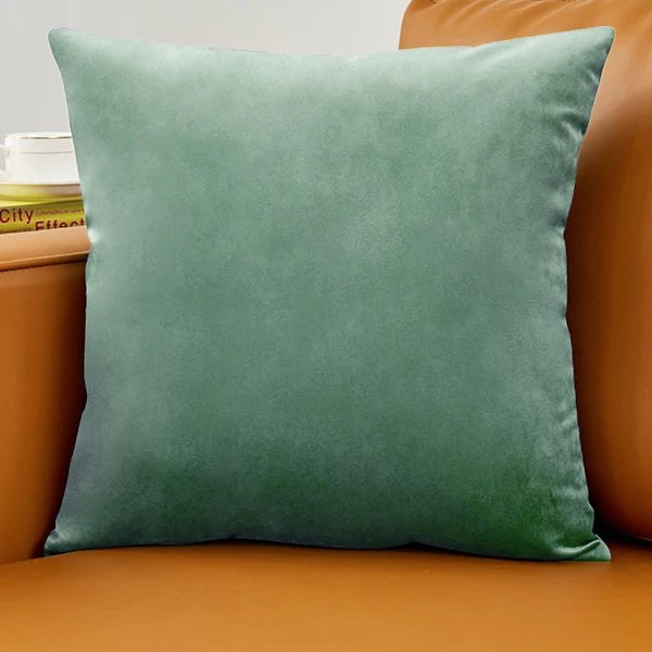 Housse de coussin 40 x 40 cm en velours vert sauge