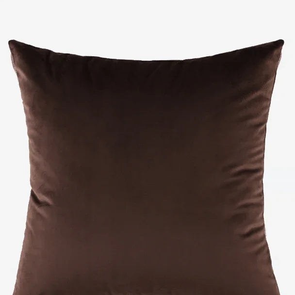 Housse de coussin 60 x 60 cm en velours chocolat