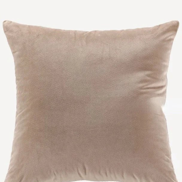 Housse de coussin 60 x 60 cm en velours grège