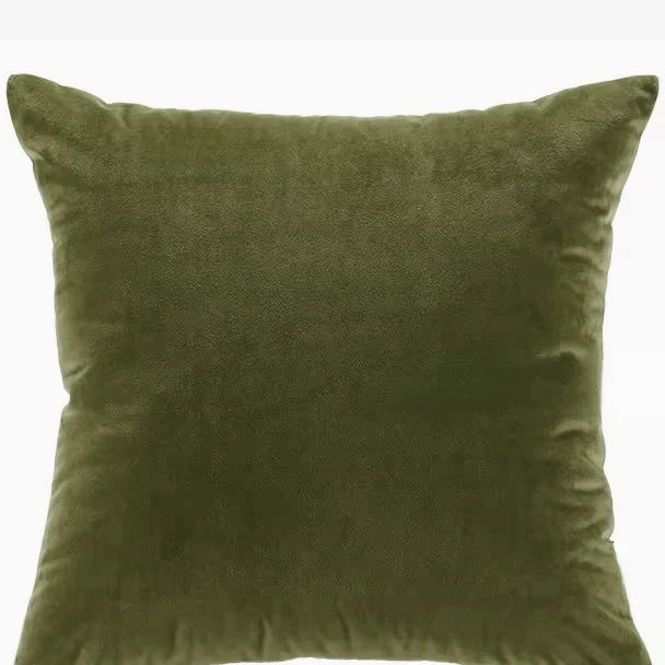 Housse de coussin 60 x 60 cm en velours kaki