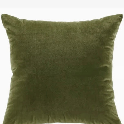 Housse de coussin 60 x 60 cm en velours kaki