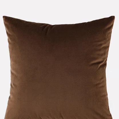 Housse de coussin 60 x 60 cm en velours marron
