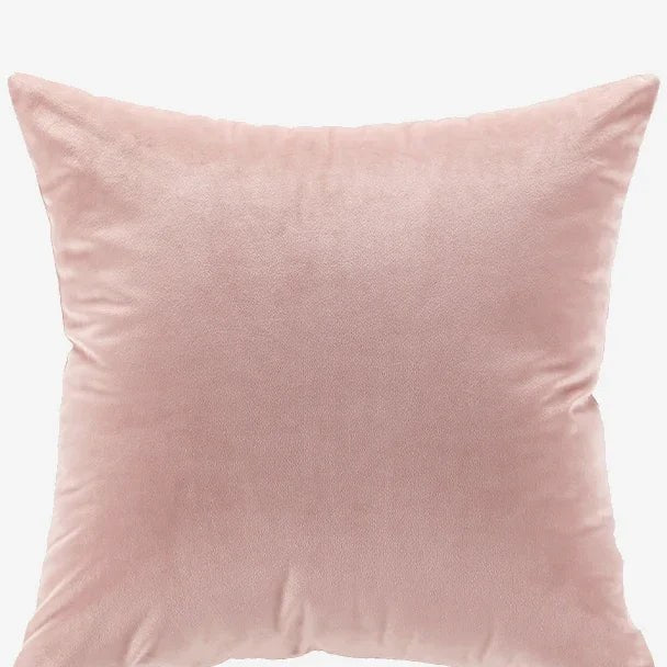 Housse de coussin 60 x 60 cm en velours rose poudré