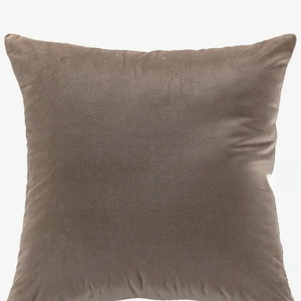 Housse de coussin 60 x 60 cm en velours taupe