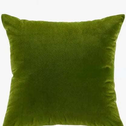 Housse de coussin 60 x 60 cm en velours vert olive