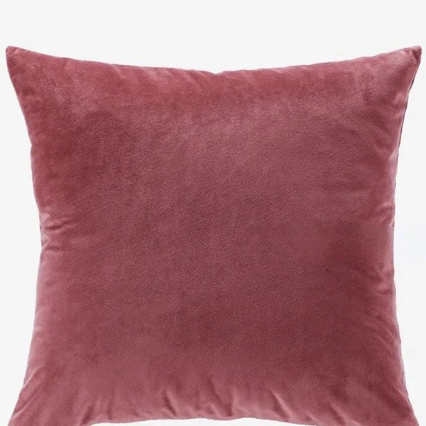 Housse de coussin 60 x 60 cm en velours vieux rose